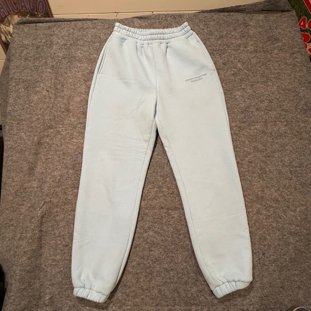 Comfrt Pastel Edit Joggers Light Blue Fleece Sweatpants Womens Small